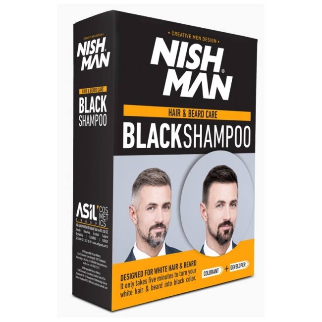 NISHMAN BLACK SHAMPOO 200ML+200ML